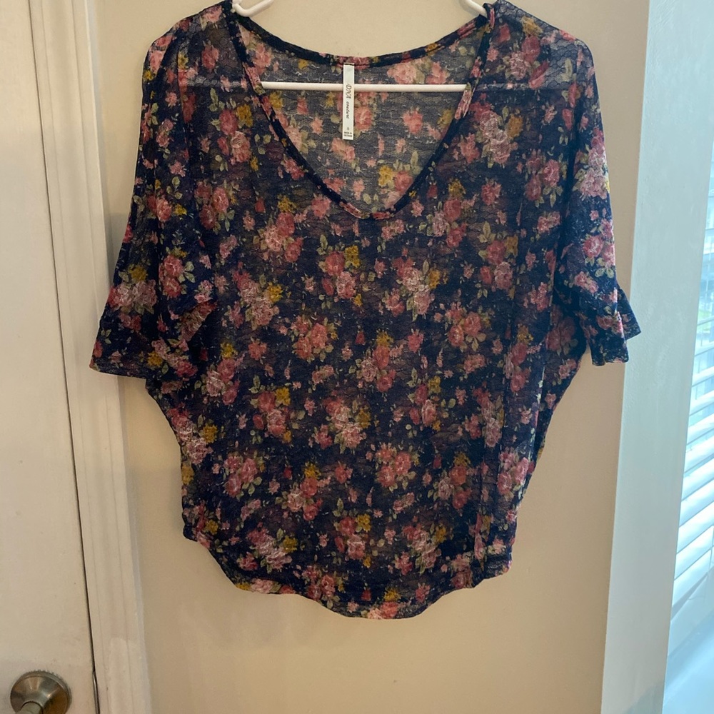 Floral see through shirt